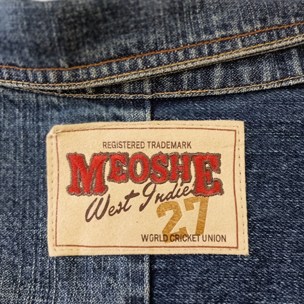 Meoshe West Indies 27 blue denim jean jacket size XL - Picture 5 of 7